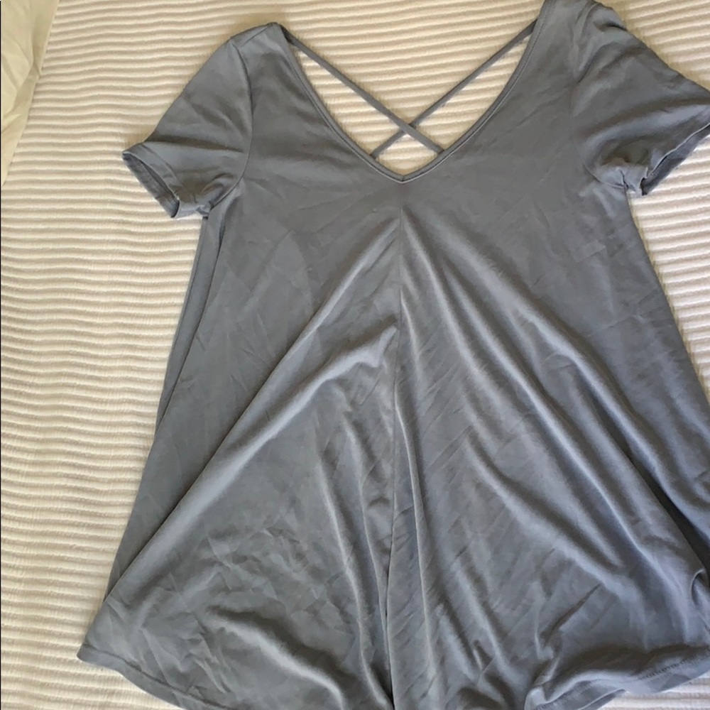 Green Envelope XS Blue Criss Cross Back Shirt